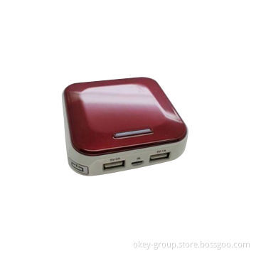 Dual USB port power bank with three 18650 batteries, four lamp power indicators